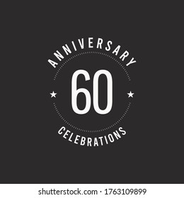 60 Years Anniversary Celebration Vector Logo Icon Template Design Illustration