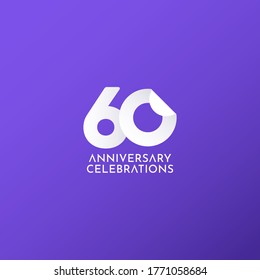 60 Years Anniversary Celebration Vector Logo Icon Template Design Illustration