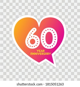 60 Years Anniversary Celebration Vector Template Design Illustration