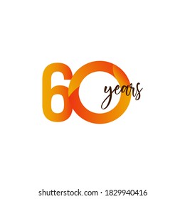 60 Years Anniversary Celebration Vector Template Design Illustration