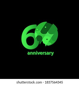 Ilustración de diseño de plantillas vectoriales de celebración de 60 años
