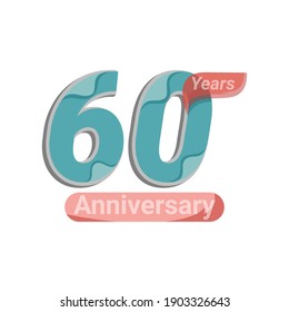 Ilustración de diseño de plantillas vectoriales de celebración de 60 años