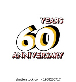 60 Years Anniversary Celebration Vector Template Design Illustration