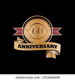 60 years anniversary celebration vector template design illustration
