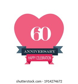 60 Years anniversary celebration vector template design illustration