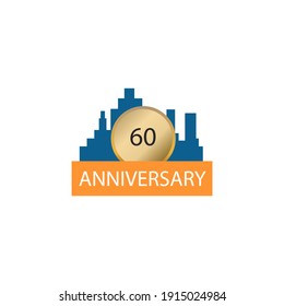 60 Years anniversary celebration vector template design illustration