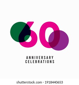 Ilustración de diseño de plantillas vectoriales de celebración de 60 años