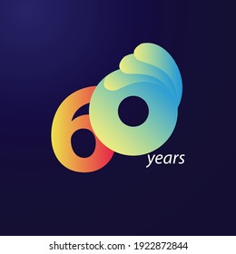 60 Years Anniversary Celebration Vector Template Design Illustration