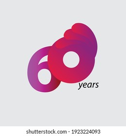 Ilustración de diseño de plantillas vectoriales de celebración de 60 años