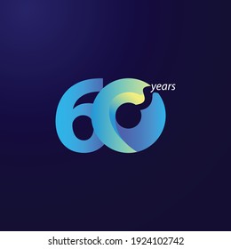 60 Years Anniversary Celebration Vector Template Design Illustration
