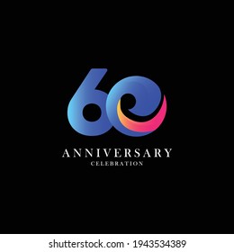 60 Years Anniversary Celebration Vector Template Design Illustration