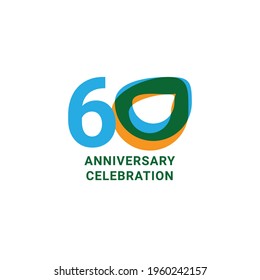 60 Years Anniversary Celebration Vector Template Design Illustration