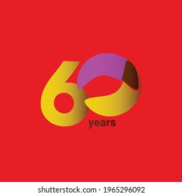 60 Years Anniversary Celebration Vector Template Design Illustration