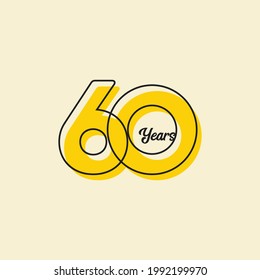 60 Years Anniversary Celebration Vector Template Design Illustration