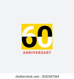 60 Years Anniversary Celebration Vector Template Design Illustration