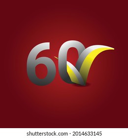 60 Years Anniversary Celebration Vector Template Design Illustration