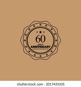 60 Years Anniversary Celebration Vector Template Design Illustration