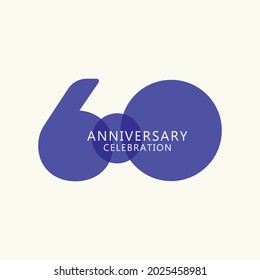 60 Years Anniversary Celebration Vector Template Design Illustration