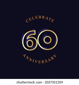 60 Years Anniversary Celebration Vector Template Design Illustration