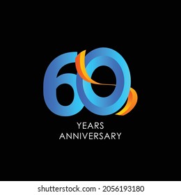 60 Years Anniversary Celebration Vector Template Design Illustration