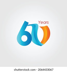Ilustración de diseño de plantillas vectoriales de celebración de 60 años