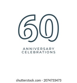 60 Years Anniversary Celebration Vector Template Design Illustration
