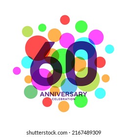 60 Years Anniversary Celebration Vector Template Design Illustration