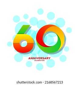 60 Years Anniversary Celebration Vector Template Design Illustration