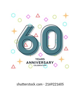 60 Years Anniversary Celebration Vector Template Design Illustration