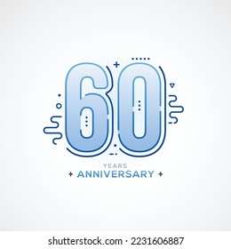 60 Years anniversary celebration vector template design illustration