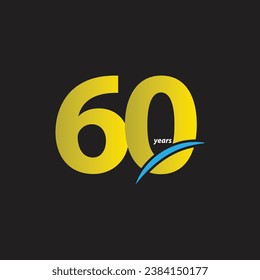 60 Years Anniversary Celebration Vector Template Design Illustration