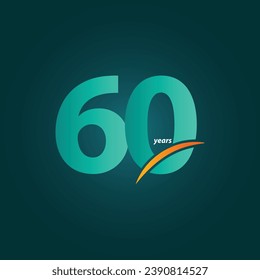 Ilustración de diseño de plantillas vectoriales de celebración de 60 años