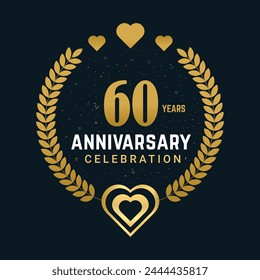 60 Years Anniversary Celebration Anniversary Vector Design.