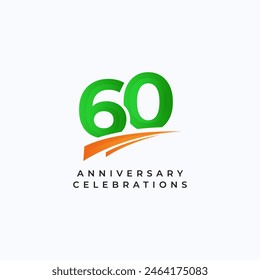 60 Años Celebración Vector Plantilla Diseño Ilustración