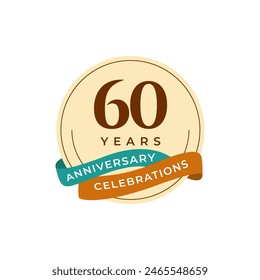 60 Years Anniversary Celebration Vector Template Design Illustration