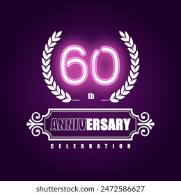 60 years anniversary celebration vector template design illustration