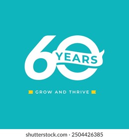 60 Years Anniversary Celebration Vector Template Design Illustration