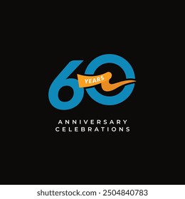 60 Years Anniversary Celebration Vector Template Design Illustration