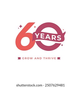 60 Years Anniversary Celebration Vector Template Design Illustration