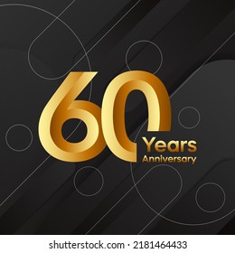 60 years anniversary celebrations logo design concept. Vector templates