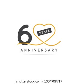 60 Years anniversary design template. Vector illustration
