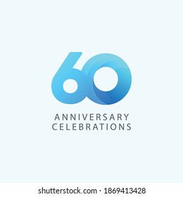 60 years anniversary design template.