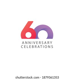 60 years anniversary design template.