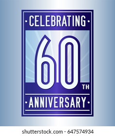 60 years anniversary design template. Vector and illustration.