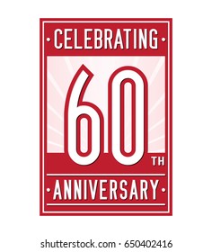 60 years anniversary design template. Vector and illustration