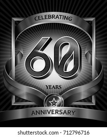 60 years anniversary design template for invitation, advertising, banner, vector design
