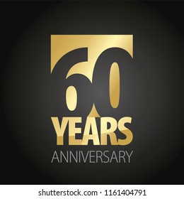 60 Years Anniversary Gold Black Logo Icon Banner