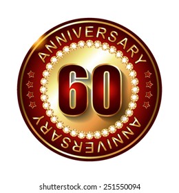 60 Years anniversary golden label. 