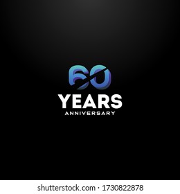 60 Years Anniversary Gradient Number Vector Design