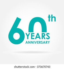 60 years anniversary icon. Template for celebration and congratulation design. Flat vector illustration of 60th anniversary sign.